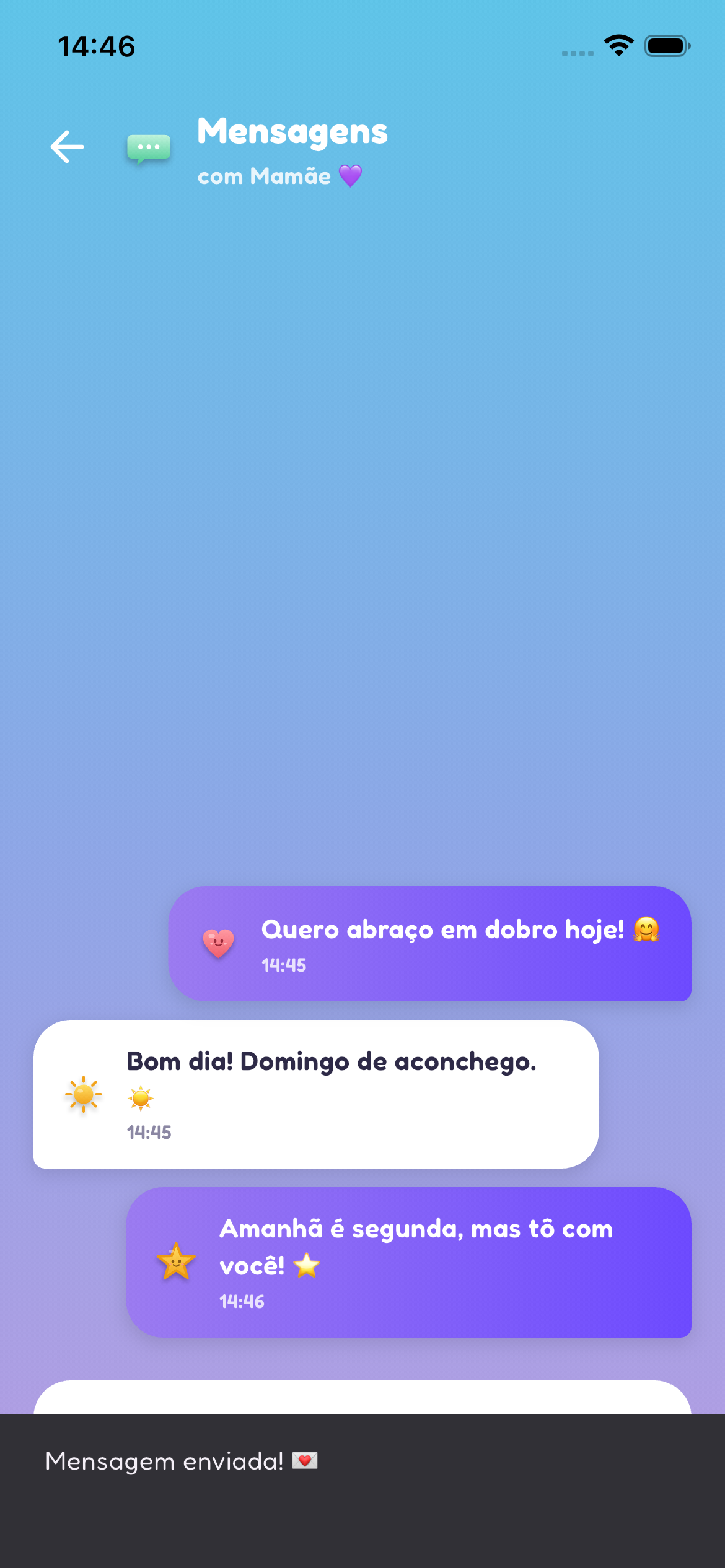 Lumi — mensagens carinhosas da família